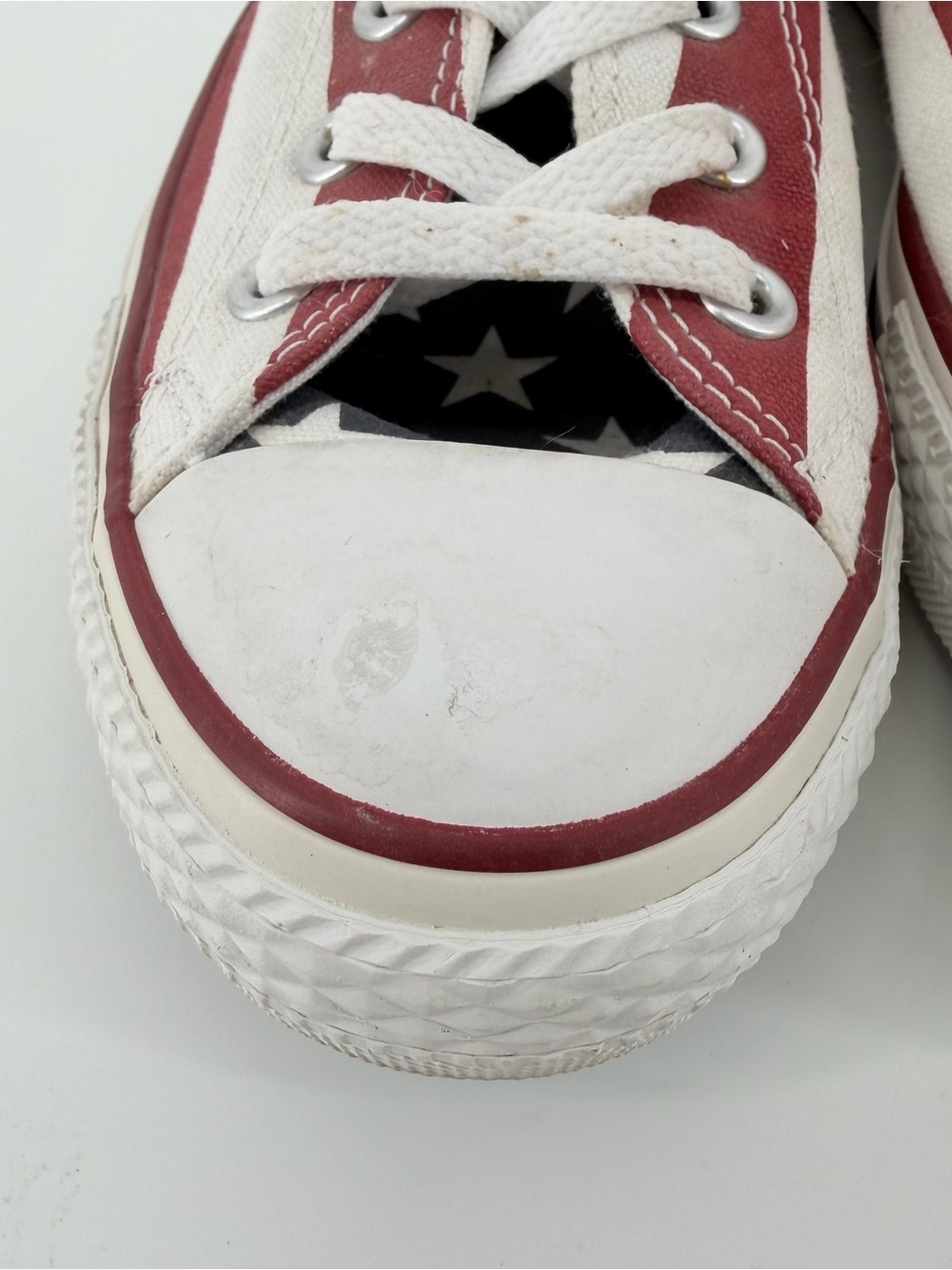 Converse Size 7 Men 9 Women Chuck Taylor Stars & Bars American Flag High Top VTG - Picture 7 of 13